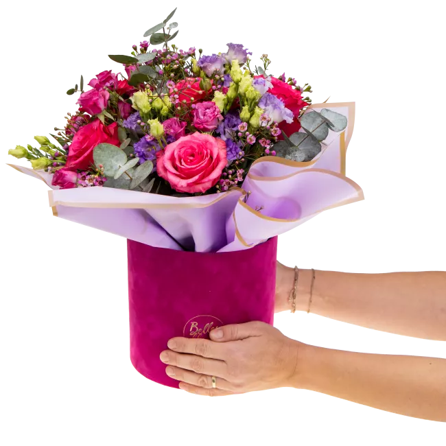 Flower box with roses